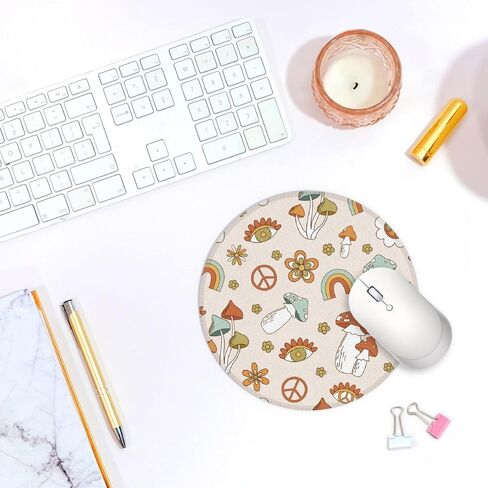 Pink Disco Ball Preppy Small Mouse Pad 7.9x7.9 Inches,Washable Round Cloth Mousepad for Office Laptop Computer,Non-Slip Rubber Base Mouse Pads for Wireless Mouse, Gifts for Teen Girls in Saudi Arabia