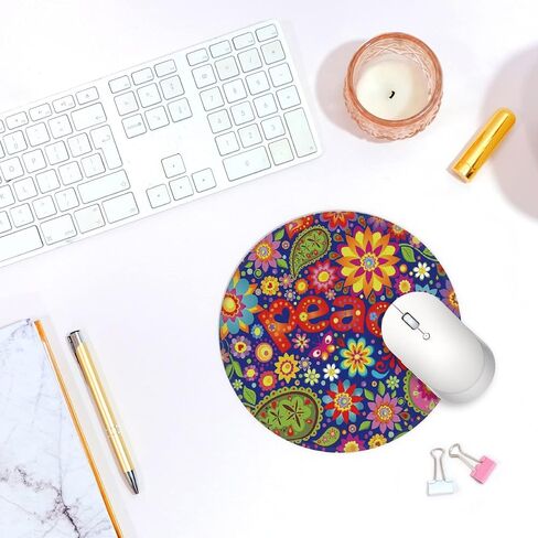 Pink Disco Ball Preppy Small Mouse Pad 7.9x7.9 Inches,Washable Round Cloth Mousepad for Office Laptop Computer,Non-Slip Rubber Base Mouse Pads for Wireless Mouse, Gifts for Teen Girls in Saudi Arabia