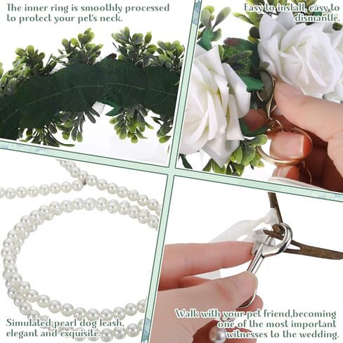 3 قطع من ملابس طوق زفاف الكلاب تتضمن بدلة زفاف للكلب وحامل خاتم الزفاف وحامل خاتم وصندوق الحقيبة قابل للتعديل وربطة عنق للكلاب مع مقود لحفلات زفاف الحيوانات الأليفة (نمط السهرة، L) in Saudi Arabia