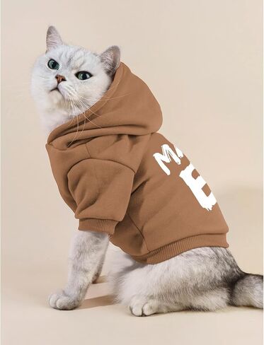 Cat Hoodies for Cats Pet Puppy Clothes Dog Hoodie Mama'Boy Printed Hooded Sweatshirt for Small Medium Size Dogs(Black,S) in Saudi Arabia