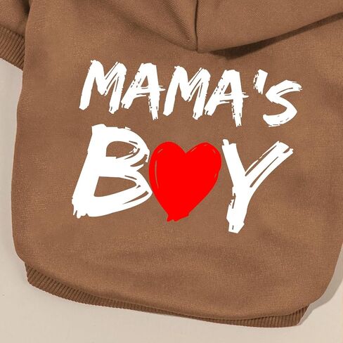 Cat Hoodies for Cats Pet Puppy Clothes Dog Hoodie Mama'Boy Printed Hooded Sweatshirt for Small Medium Size Dogs(Black,S) in Saudi Arabia