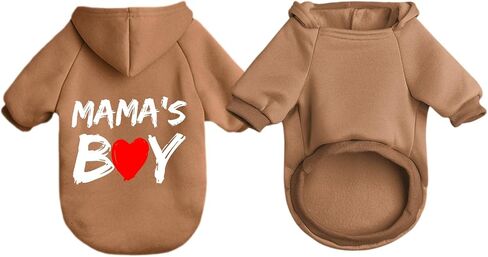 Cat Hoodies for Cats Pet Puppy Clothes Dog Hoodie Mama'Boy Printed Hooded Sweatshirt for Small Medium Size Dogs(Black,S) in Saudi Arabia