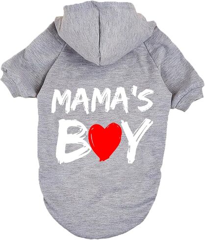 Cat Hoodies for Cats Pet Puppy Clothes Dog Hoodie Mama'Boy Printed Hooded Sweatshirt for Small Medium Size Dogs(Black,S) in Saudi Arabia