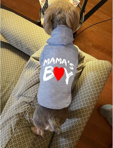 Cat Hoodies for Cats Pet Puppy Clothes Dog Hoodie Mama'Boy Printed Hooded Sweatshirt for Small Medium Size Dogs(Black,S) in Saudi Arabia