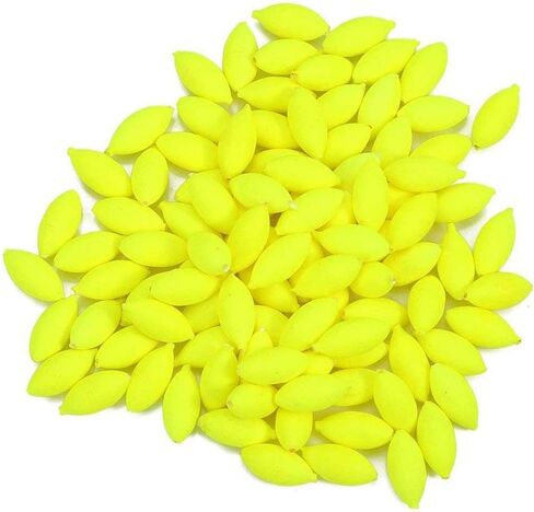 100 قطعة من الخرز لمعدات الصيد، خرز بيضاوي بلاستيكي، خرز طفو ممتاز (اللون: أصفر) in Saudi Arabia