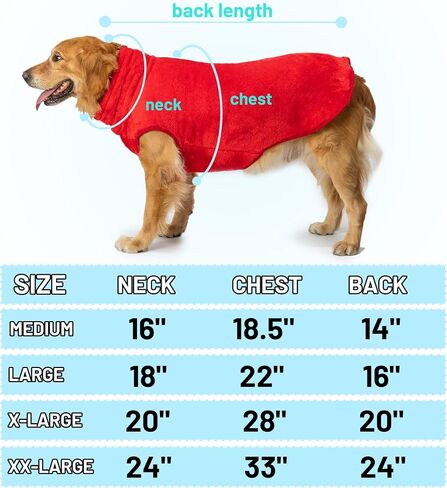Dog Jacket for Cold Weather, 2 Pack Cozy Winter Warm Turtleneck Dog Coat Clothes for Large Meidum Small Dogs, Fleece Adjustable Pullover Dog Vest Sweater (M-XXL) in Saudi Arabia