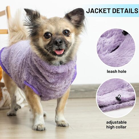 Dog Jacket for Cold Weather, 2 Pack Cozy Winter Warm Turtleneck Dog Coat Clothes for Large Meidum Small Dogs, Fleece Adjustable Pullover Dog Vest Sweater (M-XXL) in Saudi Arabia