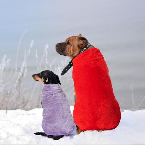Dog Jacket for Cold Weather, 2 Pack Cozy Winter Warm Turtleneck Dog Coat Clothes for Large Meidum Small Dogs, Fleece Adjustable Pullover Dog Vest Sweater (M-XXL) in Saudi Arabia