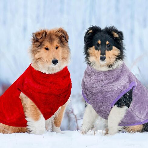 Dog Jacket for Cold Weather, 2 Pack Cozy Winter Warm Turtleneck Dog Coat Clothes for Large Meidum Small Dogs, Fleece Adjustable Pullover Dog Vest Sweater (M-XXL) in Saudi Arabia