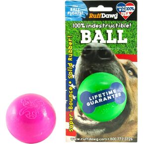 Ruff Dawg Ball Solid Rubber Dog Toy Small Assorted Neon Colors