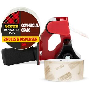 Scotch® Commercial Grade Shipping Packaging Tape 1.88 in x 54.6 yd with Heavy Duty Dispenser