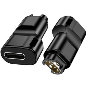 2 Pack USB-C Female to for Garmin Smart Watchs Charing Male Connector, Type C Charger for Garmin Fenix 5 6 6XVenuVivoactive 3Forerunner 935 945Approach S10 S60, Black