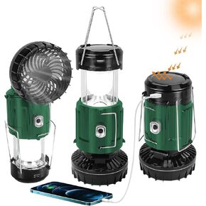 2024 Upgrade Portable Lantern Rechargeable Fan - Collapsible Lightweight LED Camping Lantern for Power Outages Solar Flashlight Survival Kits for Indoor Outdoor Tent Home Emergency Essentials Hiking