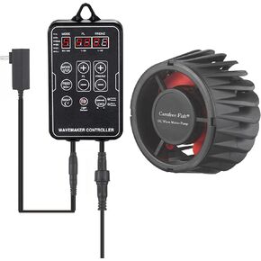Carefree Fish Magnetic Aquarium Wave Maker Quiet and Strong Powerhead with Digital Led Display Controller 3500GPH DC 24V Submersible Water Inverter Circulation Pump for Freshwater and Saltwater
