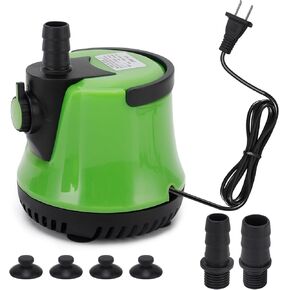 25W Water Pump 350GPH Submersible Pump, 1200L/H, Max Lift up to 6ft, Fountain Pump with Adjustable Switch 2 Nozzles 6ft Power Cord for Fountain, Fish Tank, Pond, Statuary, Aquarium (Green)