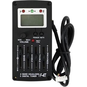Ogdni 5 Band Acoustic Guitar Preamp EQ Equalizer Acoustic Guitar Amplifier Digital Chromatia Tuner Piezo Pickup for Acoustic Guitar Accessory