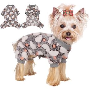 Small Dog Pajamas Boy Girl, Cotton Stretchable Pet Dog Pajamass Jammies Puppy Outfits for 2XS Dogs Female Male, Winter Doggie Pjs Doggy Pajamas for XXS Dogs (Pink, XXS)