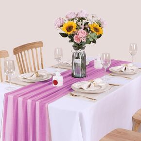 SAJOO 4 Pieces Blushing Pink Boho Romantic Wedding Table Runner 30x120 Inches Chiffon Table Runners Wedding Arch Overlay Draping for Boho Rustic Wedding Decor Birthday Bridal Party Decorations