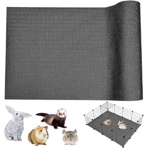 BNOSDM 2 Pcs Rabbit Cage Liner Waterproof Guinea Pig Cage Liner, Washable Small Animals Mats Reusable Floor Protect Pad Playpen Mats for Rabbit Dog Chinchilla Guinea Pig Ferret, 118x18Inch, Grey