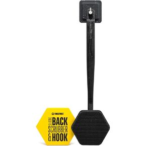 Tooletries - Back Scrubber & Hook - Silicone Long Handle Bath Shower Back Brush, Back Scrubber Body Exfoliator + Removable & Reusable Hook - Charcoal