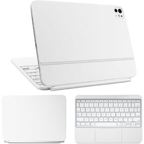 IMMOENUC 3-in-1 Tablets Skin Sticker Decals for 2024 iPad Pro M4 (A2836/A2837) Magic Keyboard 11 inch Full Body Protective Case Self-Adhesive,Pre-Cut Vinyl Durable Materials wrap Cover（White）