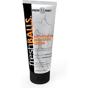 Fresh Body FB - Fresh Balls Lotion, 3.4 fl oz (6 Pack) | Men's Anti-Chafing Soothing Cream to Powder Balls Deodorant and Hygiene for Groin Area