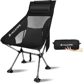 Camping Chairs,Portable Camping Chair for Adults with Headrest,Lawn Chairs Beach Chair with Anti-Sinking Feet Folding Backpacking Chair,Compact Foldable Travel Chair for Outdoor Camp Hiking Backpack