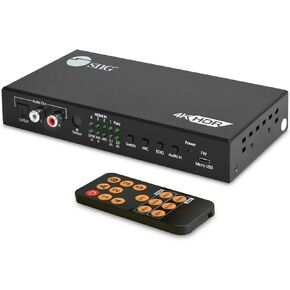 SIIG 4x1 HDMI 2.0 4K 60Hz Switch with ARC & Audio Extractor, Audio Embedded, IR Remote Control, HDR 10, HDCP 2.2, Analog Audio 2.0, SPDIF 5.1, for PS4, Xbox, Apple TV and More (CE-H26211-S1)