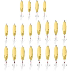 PATIKIL Fishing Spoons Fishing Lures Casting Spoon Treble Hook Jig Hard Metal Spinner Bait for Freshwater Saltwater