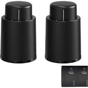 Wine Stoppers for Wine Bottles, Silicone Reusable Corks Wine Preserver, Cute Wine Accessories - Set of 2