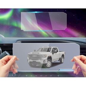 Tempered Glass Screen Protector Foil Compatible with 2024 2023 2022 GMC Sierra 1500/2024 Sierra 2500HD 3500HD 13.4 Inch Touchscreen Cover Accessories Protective Film 9H Anti-Fingerprint HD