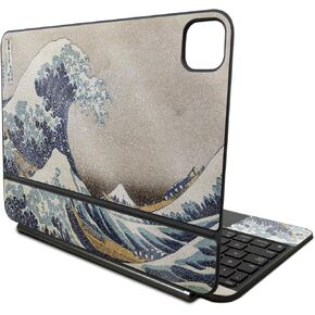 Glossy Glitter Skin Compatible with Apple Magic Keyboard for iPad Pro 11‑inch (M4) 2024 - Great Wave of Kanagawa - 3M Vinyl Protective Decal Cover - Easy to Apply | Crafted in The USA by MightySkins
