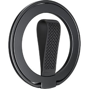 EWA MagOne (Upgrade) Loop Edition [Compatible with Magsafe] Phone Grip Stand with Silicone Finger Loop Strap, Removable Magnetic Ring Holder Kickstand Loop, for iPhone 16, 15, 14, 13 Pro/Max-Silver