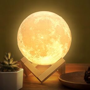 Balkwan Moon Lamp for Kids - 3D Moon Light for Adults - Classical Moon Night Light - Dimmable and Touch Control Design,Birthday Gifts for Women,Kids,Child and Baby Home Decor Father's Day Gift