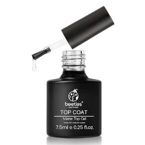 Beetles Gel No Wipe Matte Top Coat - Soak Off Nail Lamp Polish Finish and Long Lasting Gift Set for Women Kit
