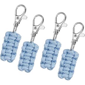 uxcell 4pcs Paracord Zipper Pulls, Paracord Lanyard Keychain for Backpacks, Tents, Trolley Cases, Traveling Cases, Key, Jackets, Deep Blue