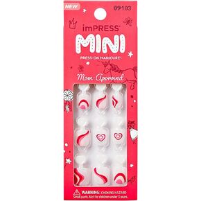 KISS imPRESS Mini Press-On Nails Manicure for Kids - 'French Pop' - Beginner Nail Art Set with Nail File & 20 Fake Nails