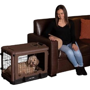 Pet Gear “The Other Door" 4 Door Steel Crate for Dogs/Cats with Garage-Style Door, Includes Plush Bed + Travel Bag, No Tools Required, 3 Models, 3 Colors