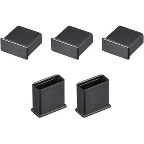 uxcell 5pcs USB Cap Port Cover Anti Dust Protector 13mmx5mm for USB 2.0 Black