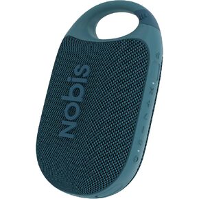 NOBIS Clip N1 Portable Bluetooth Speaker with App, Beat Mode, Up to 24H Playtime, IP68 Waterproof, BT 5.3, HD Sound, Stereo Pairing, Custom EQ, Perfect for Outdoor, Home and Adventure (Blue)