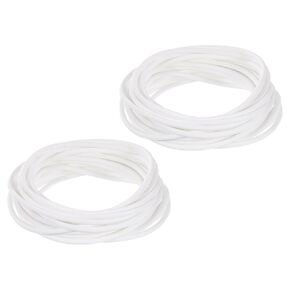 uxcell 2 Pcs Silicone Foam Seal Strip, 10mm(0.39") Dia 5m(16.4 Ft) Long Round Solid Weather Stripping Sponge Rubber Bar for Door Window DIY Gasket Automotive, White