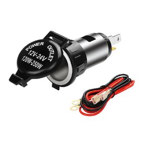 PNGKNYOCN Car Cigarette Lighter Socket,DC 12V-24V Cigarette Lighter Female Power Outlet Socket Replacement，with Cover Wiring Harness