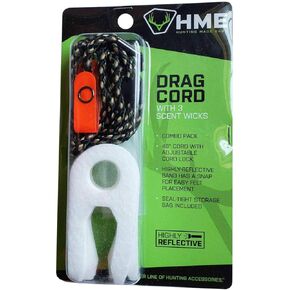 HME Big Dipper Scent Wicks with Drag Cord | Easy-to-Use Highly-Effective Combo of 3 Scent Wicks, 48" Cord with Adjustable Loop & Reflective Attachment, and Resealable Storage Bag