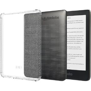TUDIA SKN Designed for Kobo Clara HD Case 6" (2018) Back Cover, [Reinforced Corners] Shockproof Slim Anti-Yellowing Silicone Gel Clear Back Lightweight Grip TPU Bumper for eReader - Clear Pink