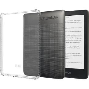 TUDIA SKN Designed for Kobo Clara HD Case 6" (2018) Back Cover, [Reinforced Corners] Shockproof Slim Anti-Yellowing Silicone Gel Clear Back Lightweight Grip TPU Bumper for eReader - Clear Pink