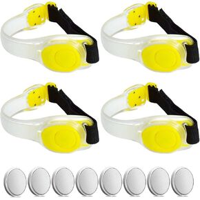 Premium LED Light Up Armband, Reflective Adjustable Wearable Silicone Running Belt Strap/Waterproof Glow in The Dark for Running Jogging Walking Cycling Concert Camping Outdoor Sports