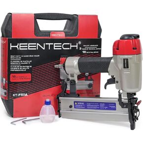 Pneumatic Brad Nailer, KEENTECH 2 in 1 Nail Gun Staple Gun Fires 18 Gauge 2 Inch Brad Nails and Crown 1-5/8 inch Staples, Silver & Red (KT5040) in Kuwait