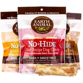 Earth Animal No-Hide Small Long Lasting Dog Chew Rolls Beef, Chicken and Venison (2 Count Pack of 3)