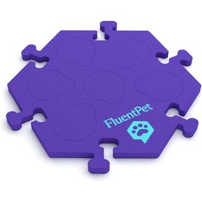 FluentPet HexTile - Blue | Accessory Dog and Cat Button Learning Kits | Can Hold Up to 6 Buttons | Soft, Durable, and Non-Slip | Gift for Pet Lovers | Comes in 12 Colors