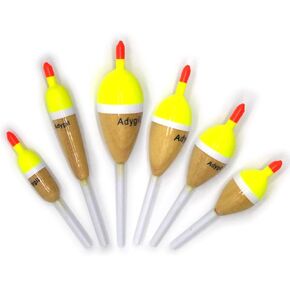 Adygil 6 pcs Slip Sticks Fishing Floats, Oval: 1.1/8", 1", 7/8", 3/4", Pencil: 3/8", Cylinder: 1/2"